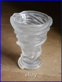 Vase Cristal De Sevres Sablé Haut 21,5 Cm Art Deco