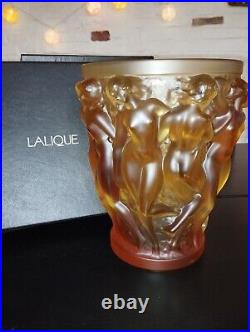 Vase Cristal Lalique Bacchantes Ambre