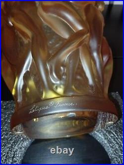 Vase Cristal Lalique Bacchantes Ambre