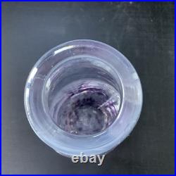 Vase Cristal Michel Steiner France Décor Moucheté Violet