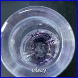 Vase Cristal Michel Steiner France Décor Moucheté Violet