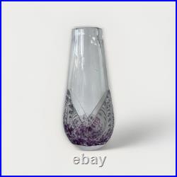 Vase Cristal Michel Steiner Vintage France Décor Moucheté Violet