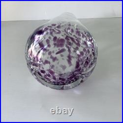 Vase Cristal Michel Steiner Vintage France Décor Moucheté Violet