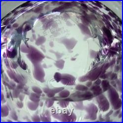Vase Cristal Michel Steiner Vintage France Décor Moucheté Violet
