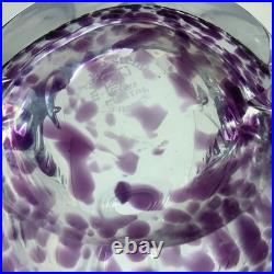 Vase Cristal Michel Steiner Vintage France Décor Moucheté Violet