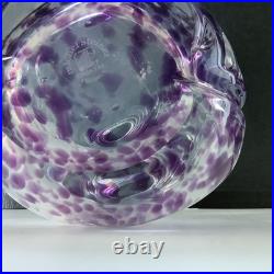 Vase Cristal Michel Steiner Vintage France Décor Moucheté Violet