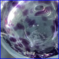Vase Cristal Michel Steiner Vintage France Décor Moucheté Violet