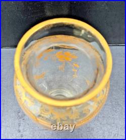 Vase Cristal Saint Louis Baccarat Decor Dore Papillons Fleurs 1900