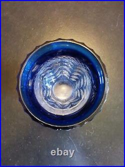 Vase Cristal Taillé Bleu Lorraine 1, 4 Kg