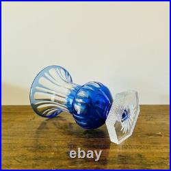Vase Cristal de Paris bleu taillé Modèle Galleria N°2