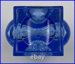 Vase Cristal de Saint-Louis Rivière de Table Bleu Très Bon État Vase Cristal de Saint-Louis Rivière de Table Bleu Très Bon État
