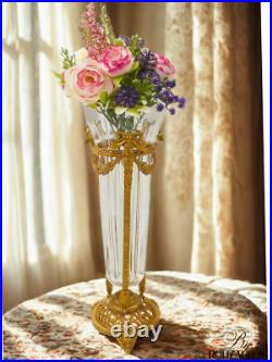 Vase Cristal et Laiton Haut de Gamme Vase Cristal et Laiton Haut de Gamme