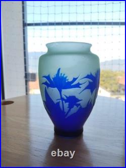 Vase D'argental décor floral Art déco