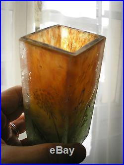 Vase DAUM Nancy Pâte de verre Art Nouveau vers 1900 12/5cm