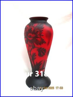Vase DE VIANNE Décor de chardons dégagés à l'acide Inspiration Art Nouveau