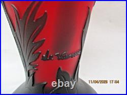 Vase DE VIANNE Décor de chardons dégagés à l'acide Inspiration Art Nouveau