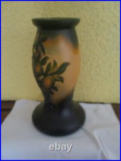Vase DE VIANNE Décor de citronniers dégagés à l'acide Inspiration Art Nouveau Vase DE VIANNE Décor de citronniers dégagés à l'acide Inspiration Art Nouveau