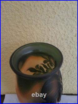 Vase DE VIANNE Décor de citronniers dégagés à l'acide Inspiration Art Nouveau Vase DE VIANNE Décor de citronniers dégagés à l'acide Inspiration Art Nouveau