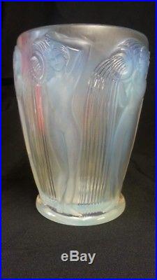 Vase Danaïdes Verre Opalescent Glass René Lalique R. Lalique Women Opalescence