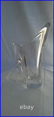 Vase Daum France années 50 verre travaillé à chaud