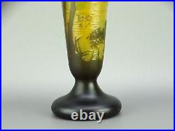 Vase Daum Nancy France paysage Landscape French antique vase cameo art Glass
