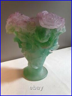 Vase Daum en pâte de cristal de la collection Roses hauteur 30 cm