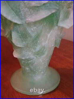 Vase Daum en pâte de cristal de la collection Roses hauteur 30 cm