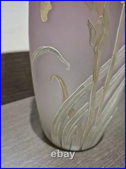 Vase Émaillé Ancien Legras Décor aux Iris Art Nouveau 1900