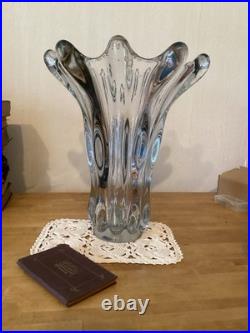 Vase En Cristal Corolle H 36 Cm Diamètre Sup 29 Cm 6 Kgs