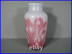 Vase En Pte De Verre Signé Bendor / Vase Bendor Pte De Verre Dégagé A L'acide