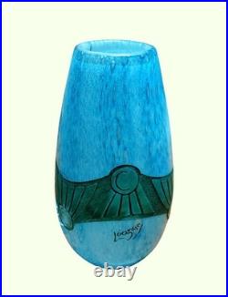 Vase François-Théodore LEGRAS 1839-1916 décor Vimoutiers gravé à la roue 1900