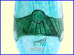 Vase François-Théodore LEGRAS 1839-1916 décor Vimoutiers gravé à la roue 1900