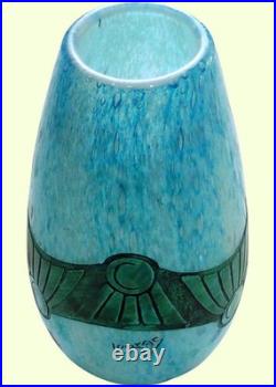 Vase François-Théodore LEGRAS 1839-1916 décor Vimoutiers gravé à la roue 1900