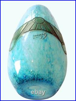 Vase François-Théodore LEGRAS 1839-1916 décor Vimoutiers gravé à la roue 1900