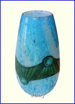 Vase François-Théodore LEGRAS 1839-1916 décor Vimoutiers gravé à la roue 1900