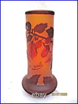 Vase Gallé TIP à Décor floral dégagé à l'acide