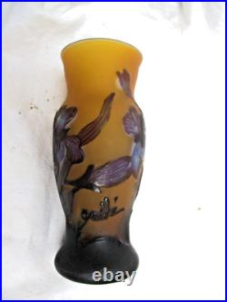 Vase Gallé TIP à Décor floral dégagé à l'acide Vase Gallé TIP à Décor floral dégagé à l'acide