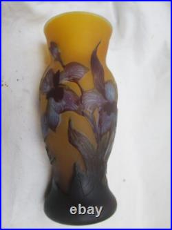 Vase Gallé TIP à Décor floral dégagé à l'acide Vase Gallé TIP à Décor floral dégagé à l'acide