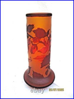 Vase Gallé TIP à Décor floral dégagé à l'acide