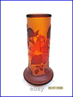 Vase Gallé TIP à Décor floral dégagé à l'acide