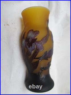 Vase Gallé TIP à Décor floral dégagé à l'acide Vase Gallé TIP à Décor floral dégagé à l'acide