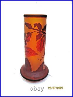 Vase Gallé TIP à Décor floral dégagé à l'acide