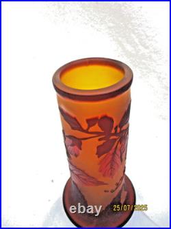 Vase Gallé TIP à Décor floral dégagé à l'acide