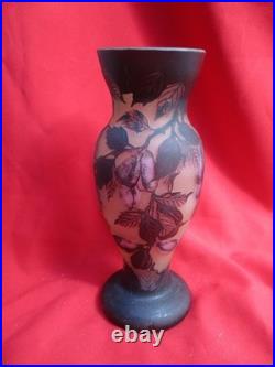 Vase Gallé TIP en verre multicouches dégagé à l'acide