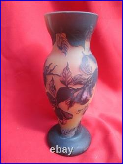 Vase Gallé TIP en verre multicouches dégagé à l'acide