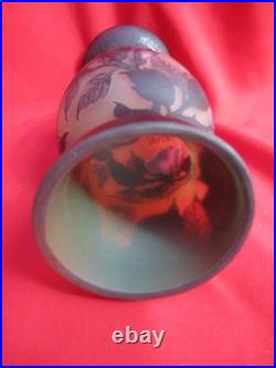 Vase Gallé TIP en verre multicouches dégagé à l'acide