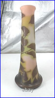 Vase Gallé, camée, Nancy, France, avec étoile, premières vingt années du XXe siè