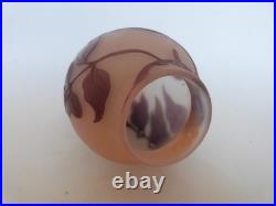 Vase Gallé signature à l'étoile glycine sur fond rose art nouveau Vase Gallé signature à l'étoile glycine sur fond rose art nouveau