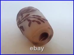Vase Gallé signature à l'étoile glycine sur fond rose art nouveau Vase Gallé signature à l'étoile glycine sur fond rose art nouveau