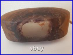 Vase Jardiniere Pate De Verre Marmoreen Ambre Jaune Et Noir Daum Nancy 1920